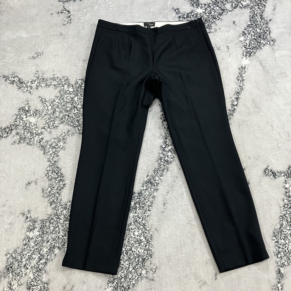 J.Crew Martie Slim Ankle Pants Womens Size 16 Tall Black Career Stretch